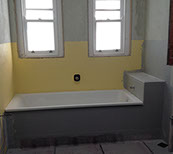 Bath installed and waterproofed