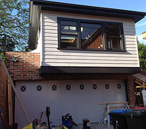 Completed studio over garage